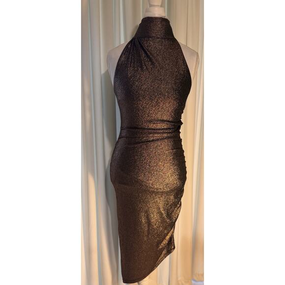 Jewel Badgley Mishka Dress Bodycon Metallic Party Baddie Vegas Mob Wife Y2k - Picture 1 of 6